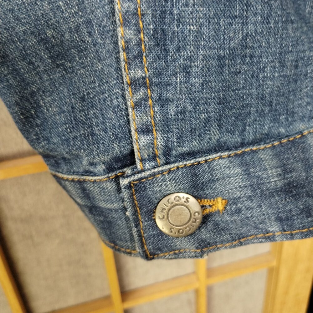 Chico's Anniversary Edition Denim Jacket Size 2/L - Picture 6 of 11